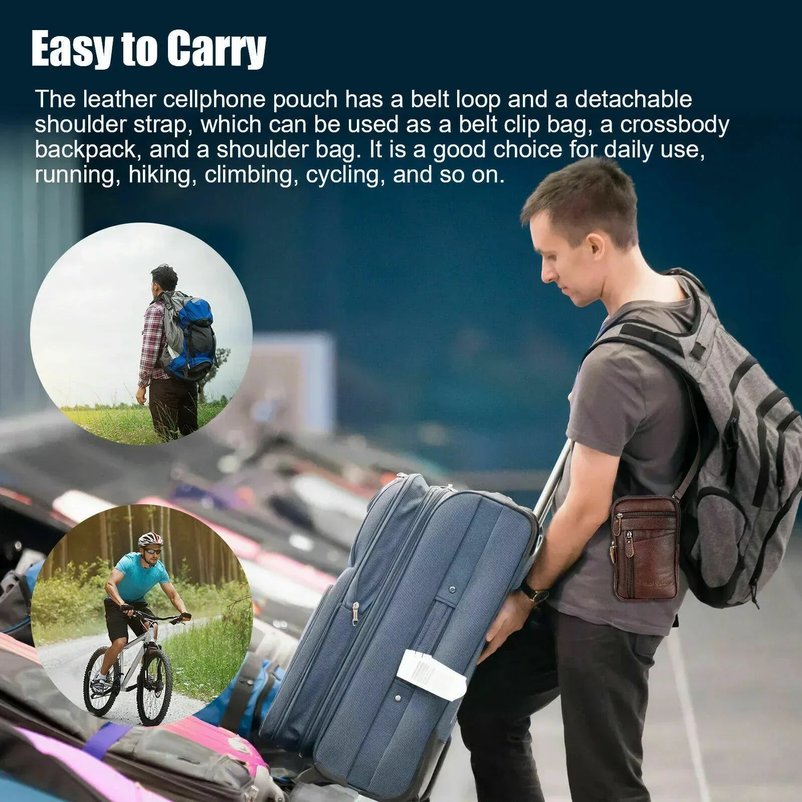 Leather phone pouch waist bag