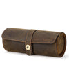 Leather watch travel case for men 3 slot watch roll organizer 1