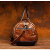 Leather Weekender Bag for Men in Brown Vegetable-Tanned Cowhide