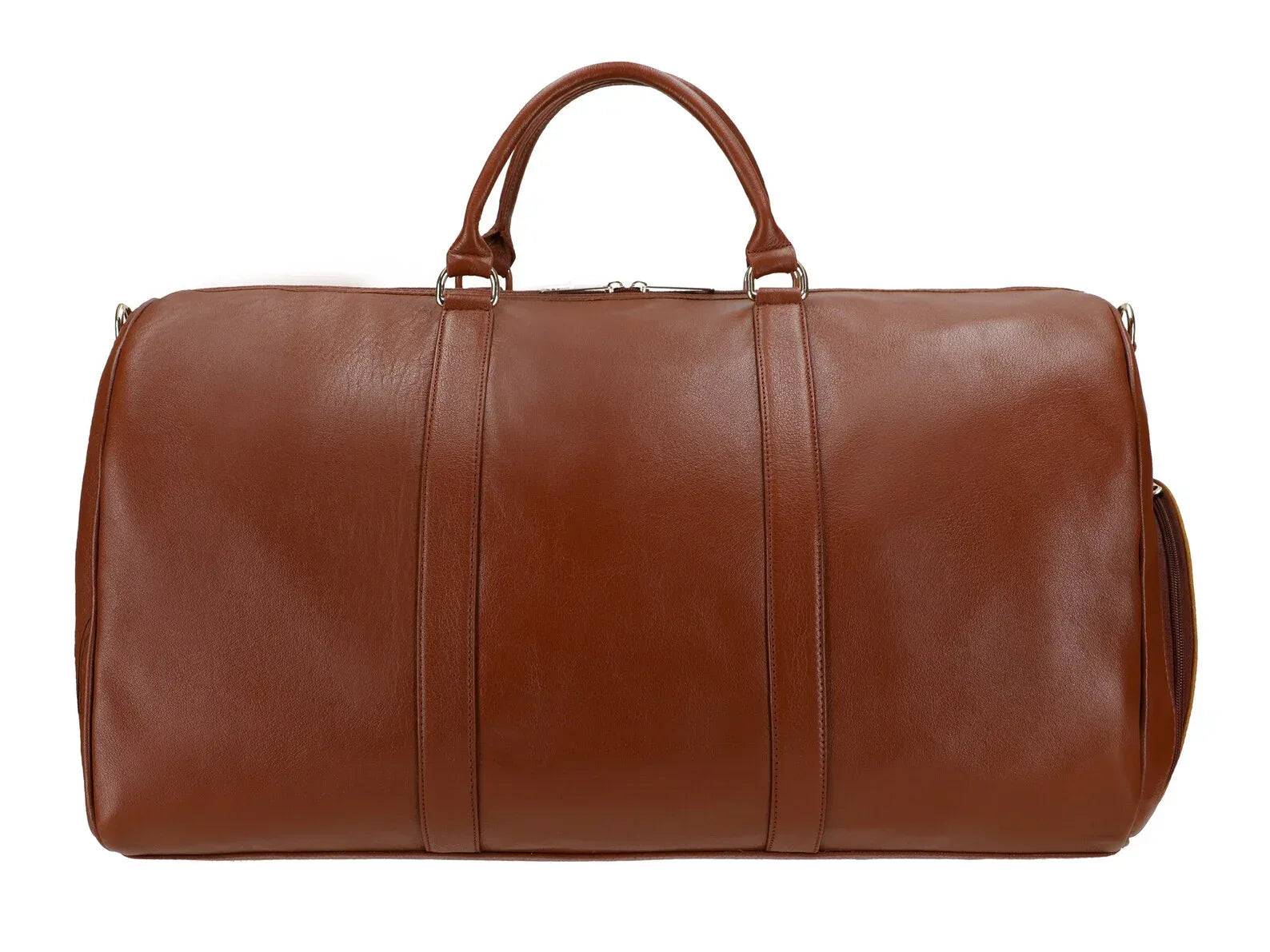 Genuine leather travel bag mens leather duffle overnight carry