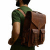 Leather Business Backpack Genuine Work Laptop Bag