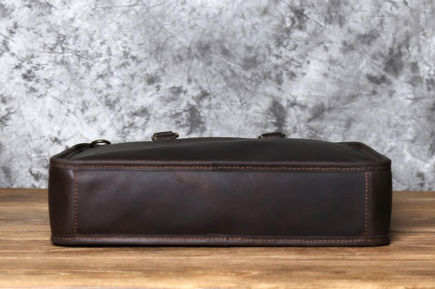 Handmade leather messenger bag for men