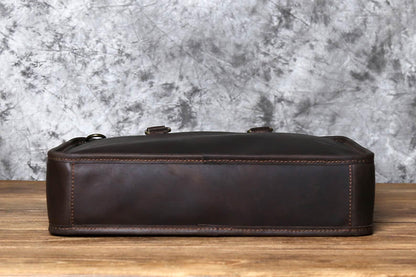 Handmade leather messenger bag for men