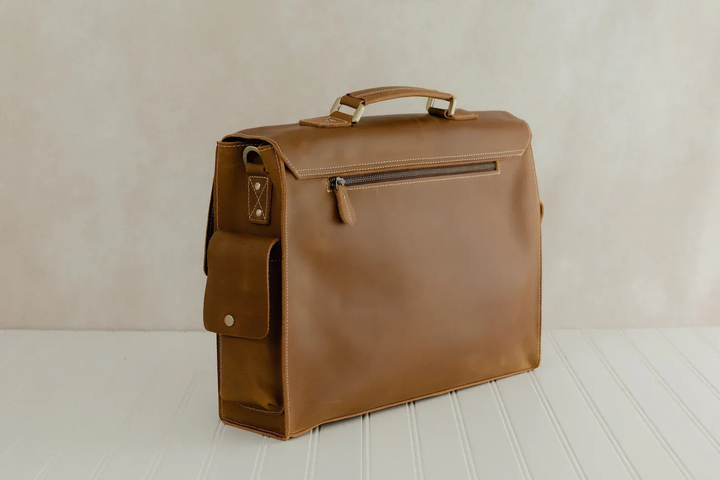 Leather Briefcase Bag Brown Laptop Work Messenger Office Bag