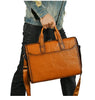 Brown leather messenger bag for men laptop