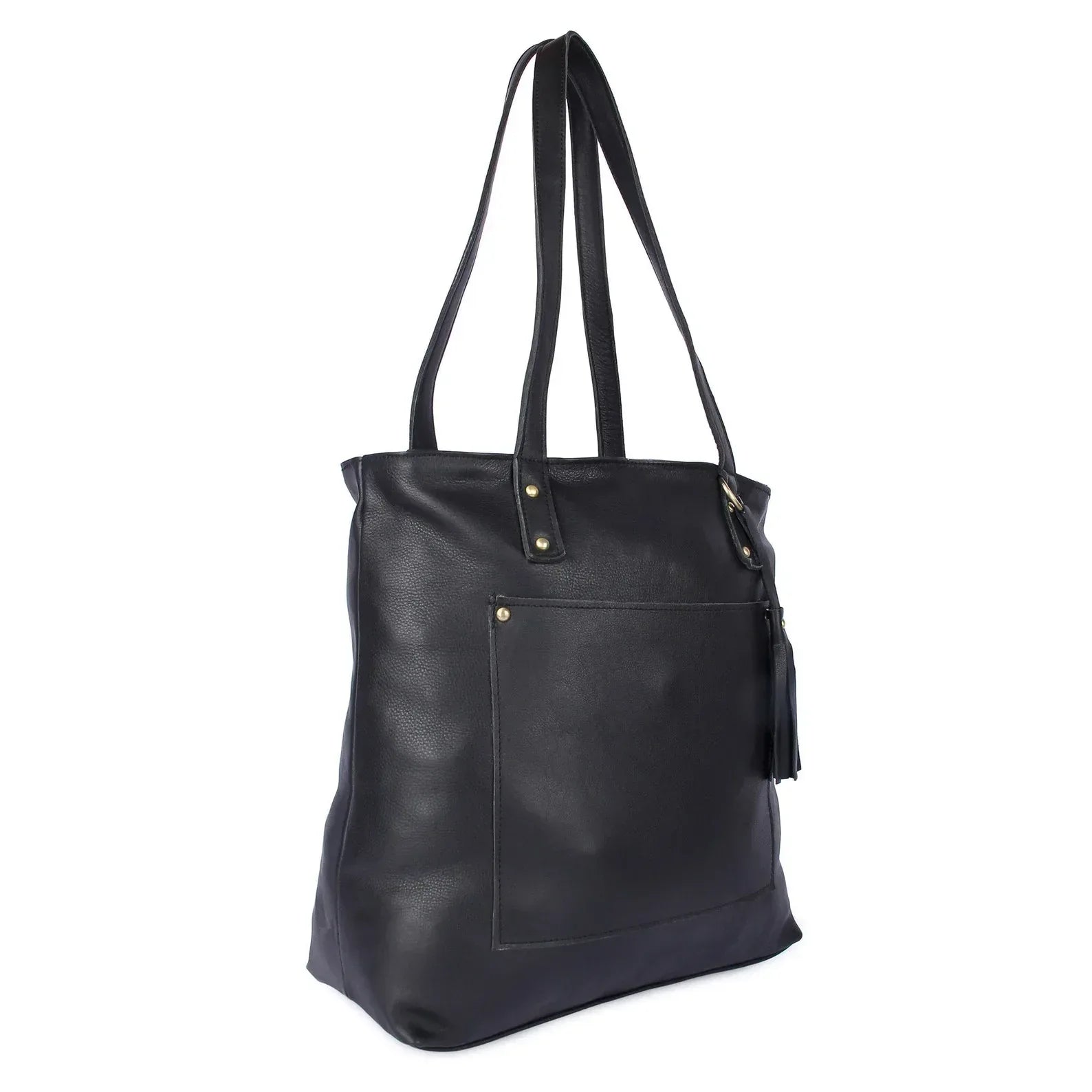 Leather Tote Bag With Pockets Work Tote For Women