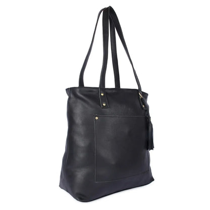 Leather Tote Bag With Pockets Work Tote For Women