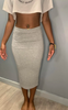 High Waist Below Knee Pencil Skirt