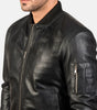 minimal leather jacket black mens