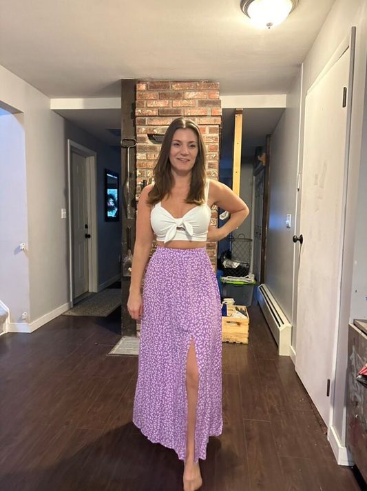 Split Thigh Maxi Skirt Beach Outfit