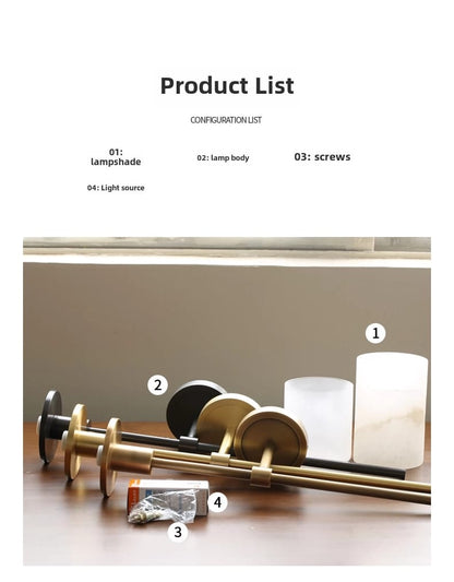 Natural Marble Wall Lamp Modern Brass Wall Light