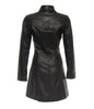 Women Leather Trench Coat Black Genuine Leather Long Coat