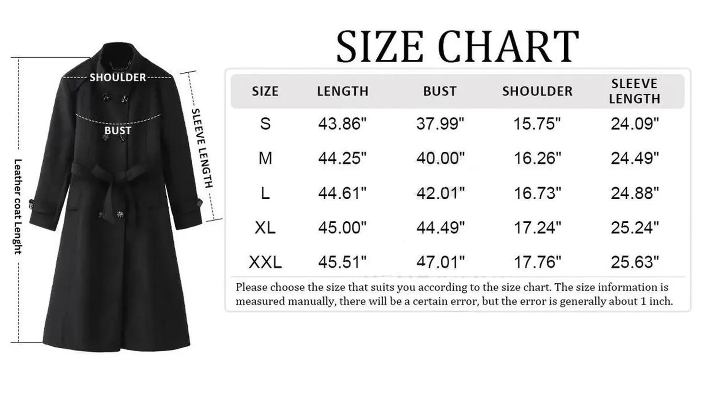 Women's Burgundy Leather Trench Coat