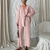 Loose cotton lounge cardigan trousers two piece set 2 S