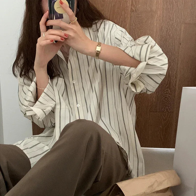 oversized drop shoulder shirt women