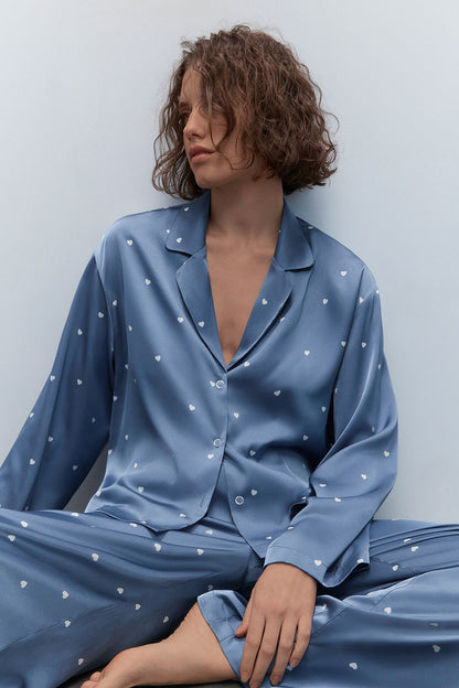 winter printed loose fit lounge wear set