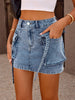 Denim Low Rise Mini Skirt Womens Jean Short Skirt