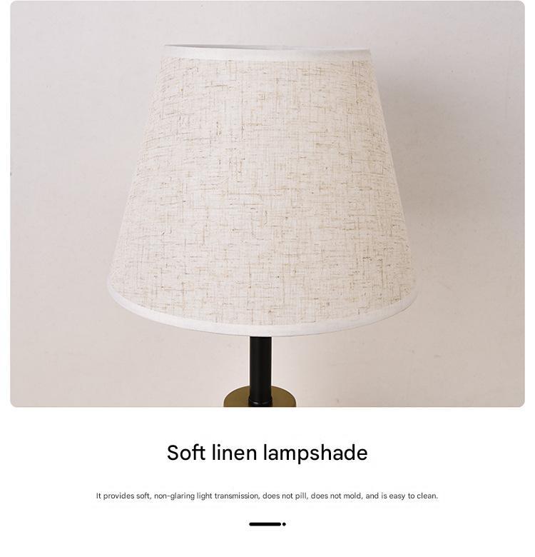 Nordic pleated fabric bedside table lamp