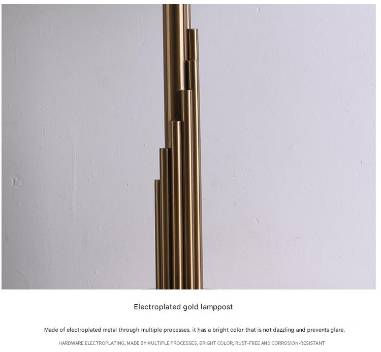 Modern scandinavian brass fabric table lamp