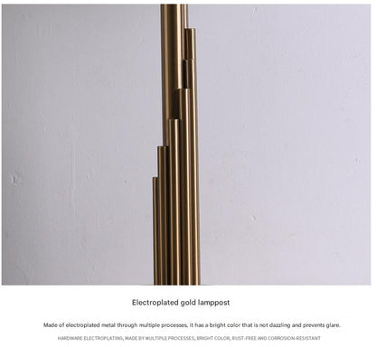 Modern scandinavian brass fabric table lamp