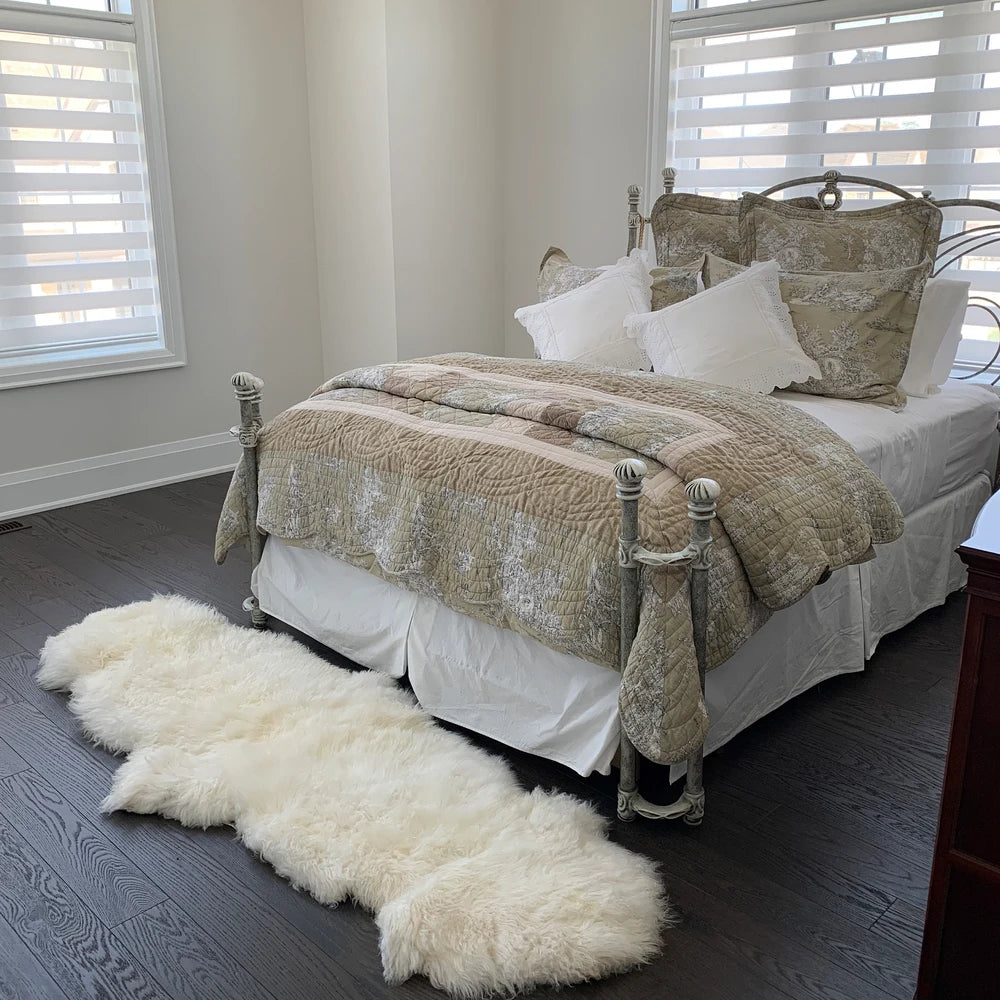 Large White Sheepskin Rug Double Pelt