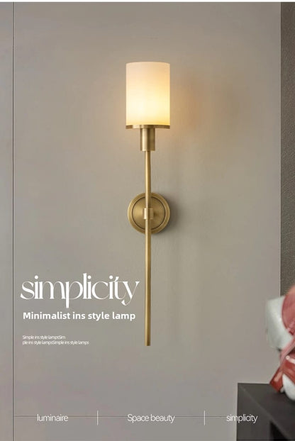 Natural Marble Wall Lamp Modern Brass Wall Light