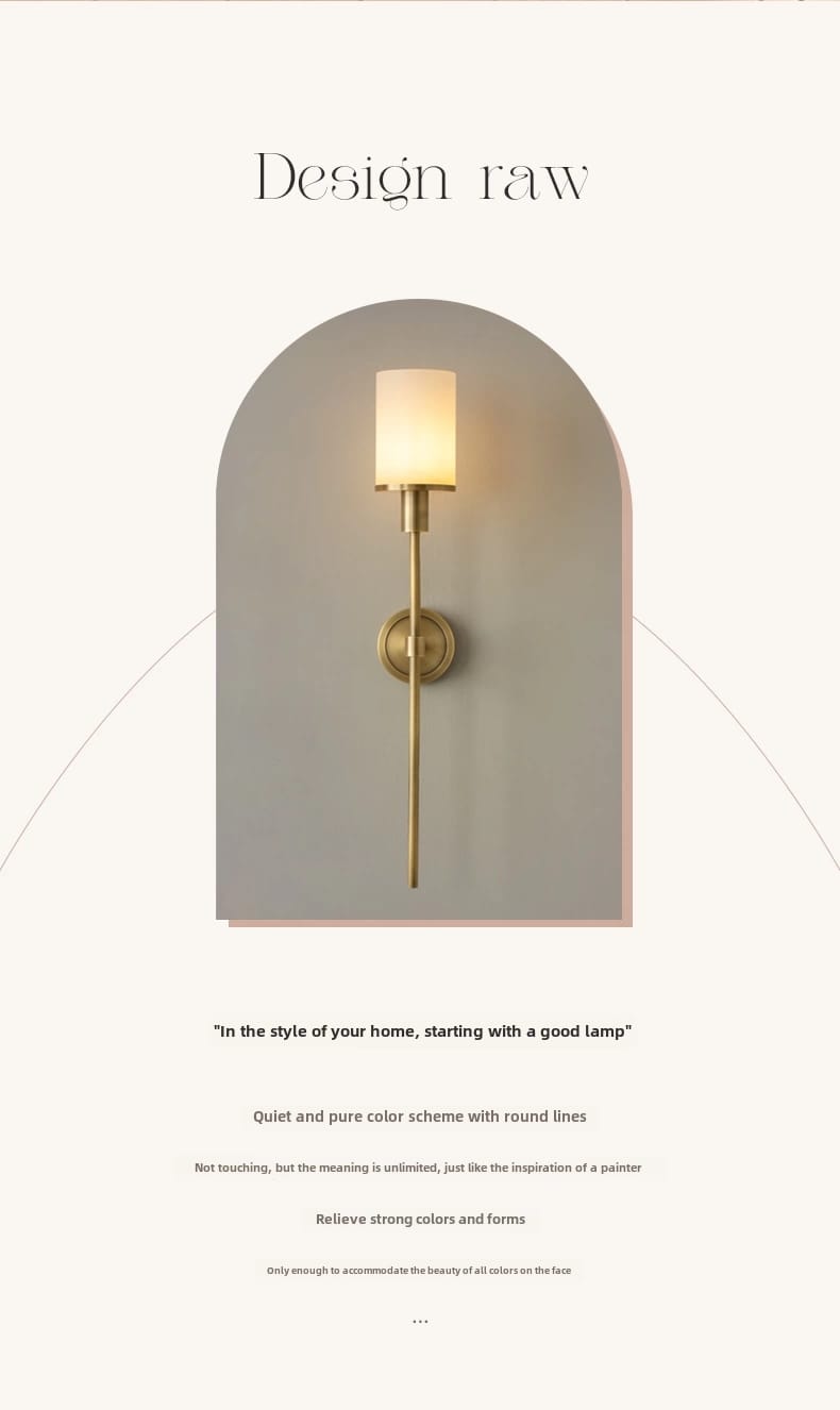Natural Marble Wall Lamp Modern Brass Wall Light