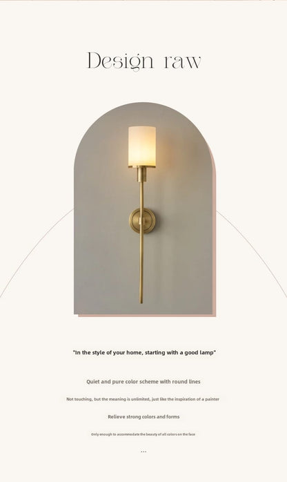 Natural Marble Wall Lamp Modern Brass Wall Light