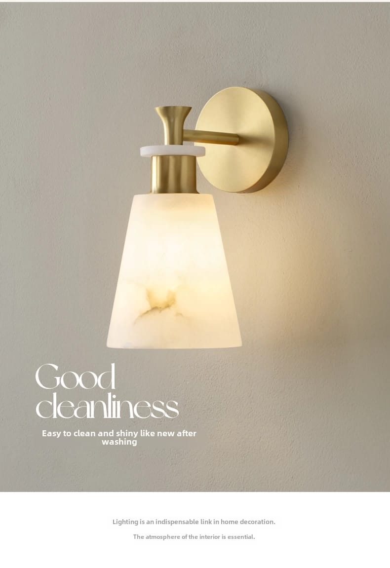 Modern Brass Cloud Stone Wall Lamp Spanish Marble Wall Light