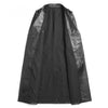 Men long cowhide leather trench coat