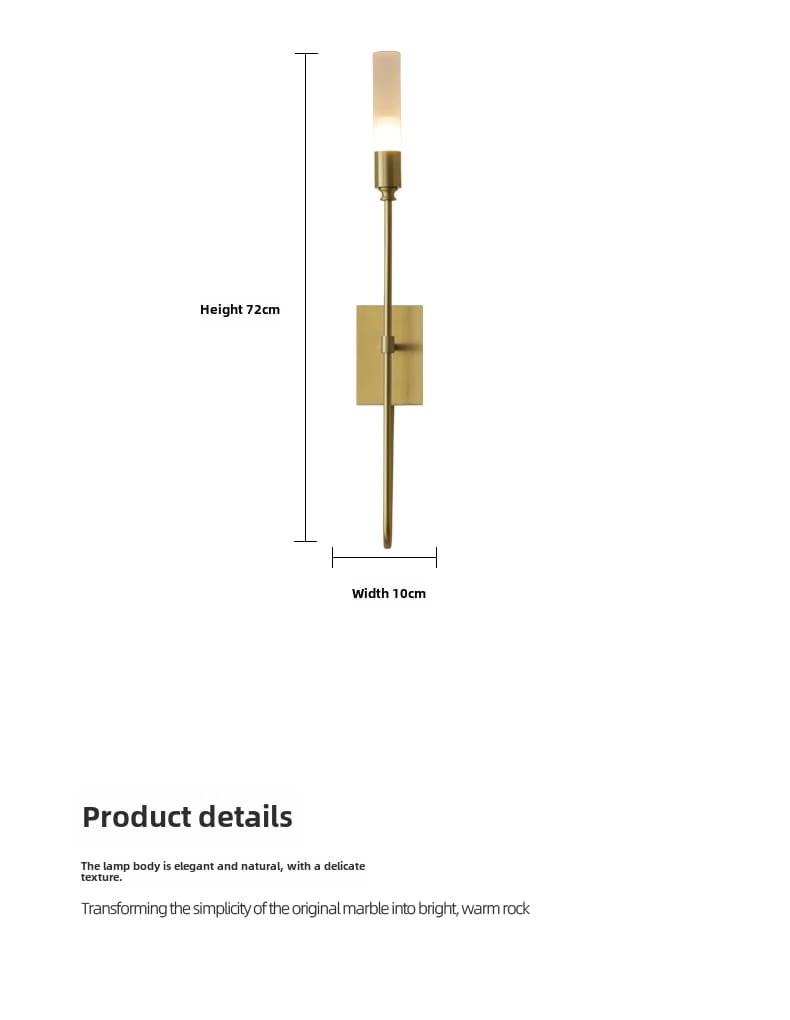 Modern Brass Wall Sconce Minimalist Copper Wall Lamp
