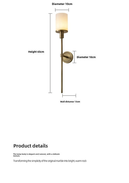 Natural Marble Wall Lamp Modern Brass Wall Light