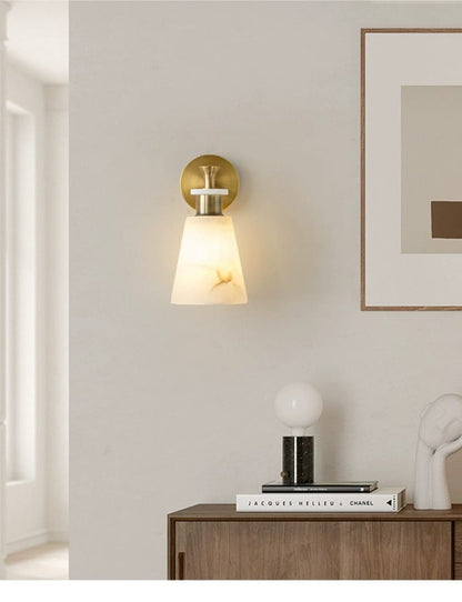 Modern Brass Cloud Stone Wall Lamp Spanish Marble Wall Light