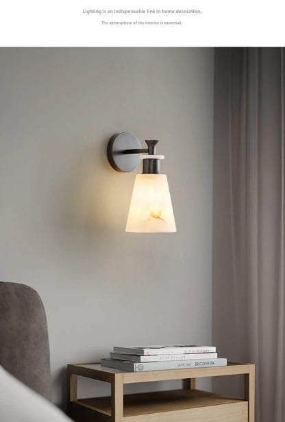 Modern Brass Cloud Stone Wall Lamp Spanish Marble Wall Light