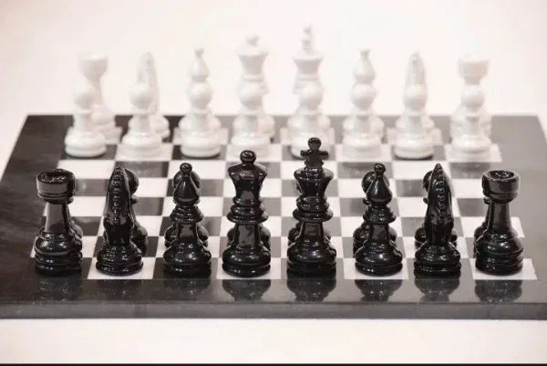 Large Marble Chess Set 16 Inch Handcrafted Marble Chess Board