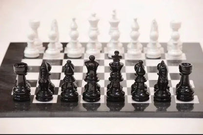 Large Marble Chess Set 16 Inch Handcrafted Marble Chess Board