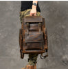 Large Brown Leather Backpack Men | Crazy Horse Laptop 15.6"