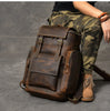 Large Brown Leather Backpack Men | Crazy Horse Laptop 15.6"