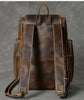 Large Brown Leather Backpack Men | Crazy Horse Laptop 15.6"