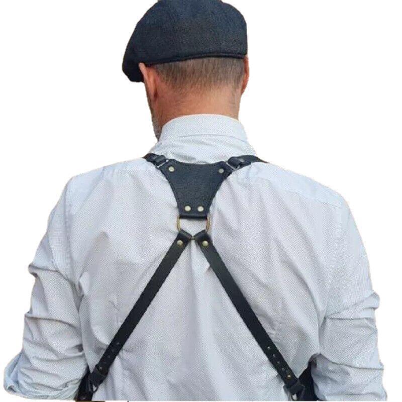 Medieval underarm leather holster harness wallet bag