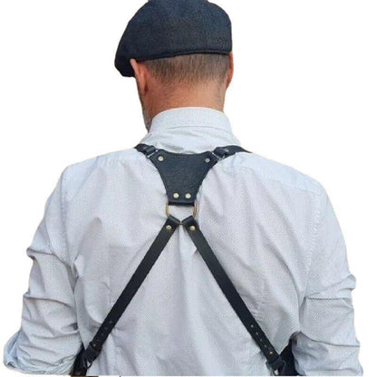 Medieval underarm leather holster harness wallet bag