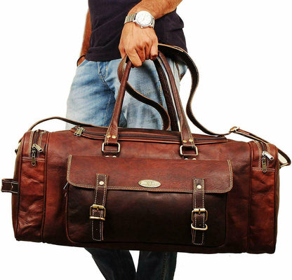 Extra Large Genuine Leather Travel Bag for Men