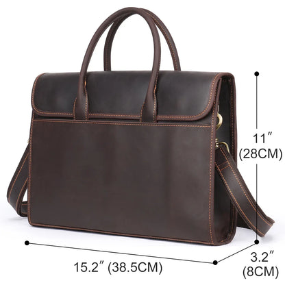 Men’s Leather Business Briefcase Laptop Bag