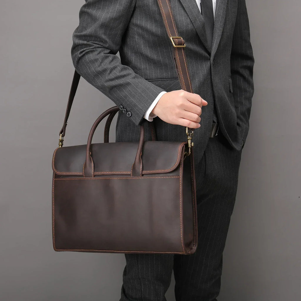 Men’s Leather Business Briefcase Laptop Bag 1