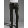 Men’s real leather skinny fit biker pants Motorcycle