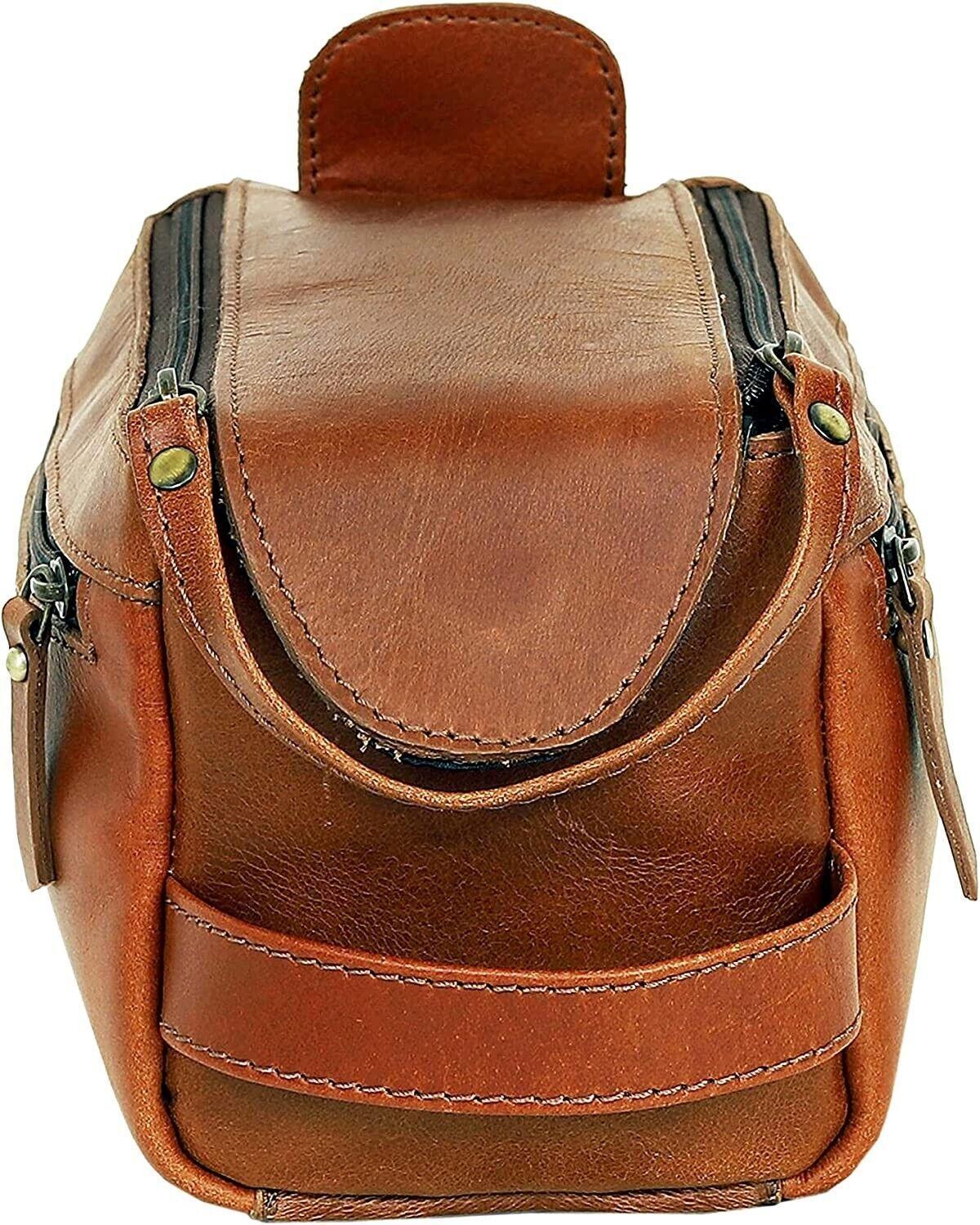 Genuine leather travel organizer men dopp kit