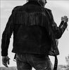 Black Suede Fringe Jacket Mens Western Biker Fringe Jacket