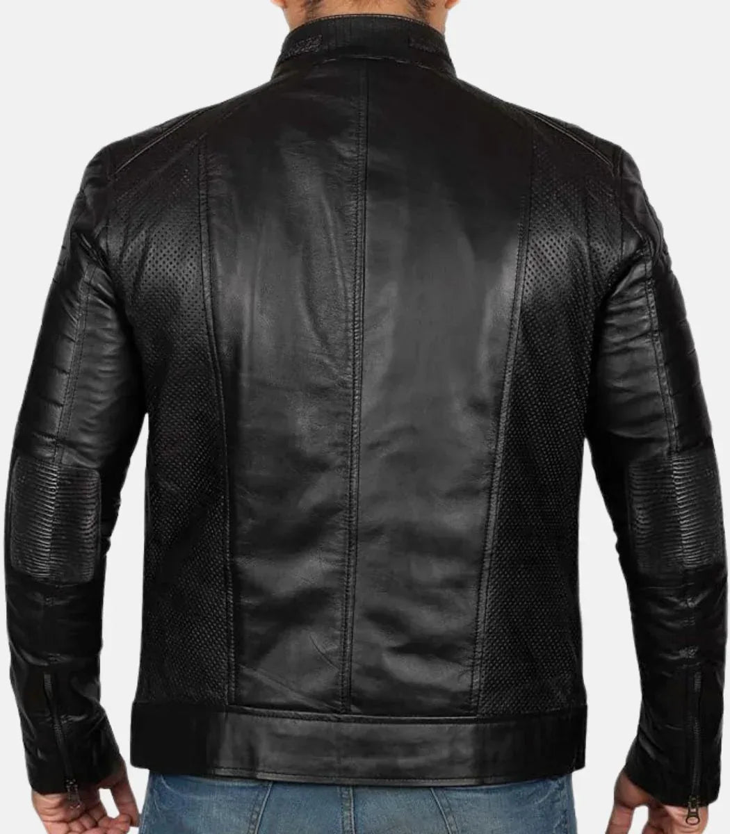 Mens Black Leather Jacket – Classic Minimal Leather Jacket
