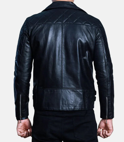 Mens Black Biker Leather Jacket Quilted – Real Leather Jacket