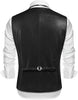 Black leather vest men slim fit mens black vest